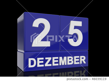 The date of 25 Dezember in white letters 46039119