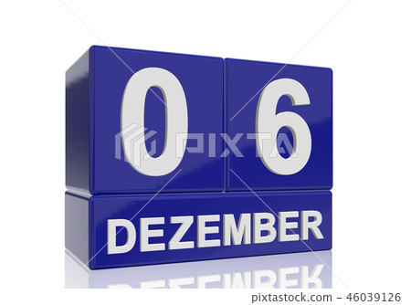 The date of 6 Dezember in white letters The date of 6 Dezember in white letters 46039126