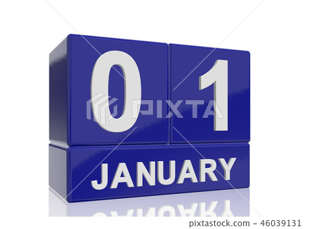 The date of 1 January in white letters The date of 1 January in white letters 46039131