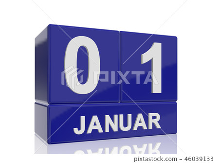 The date of 1 January in white letters 46039133