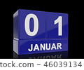The date of 1 January in white letters 46039134