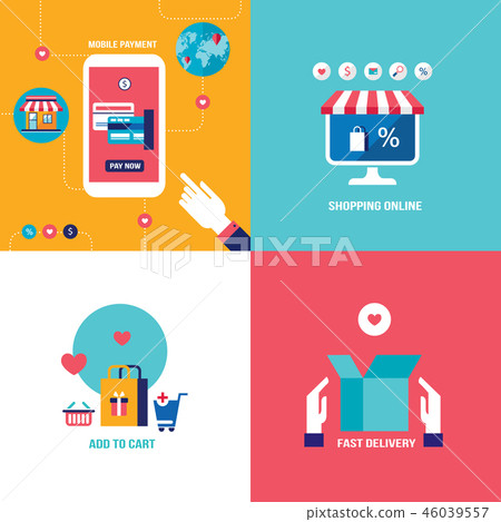 Online shopping mobile payment banner set 46039557