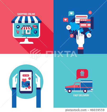 Online shopping mobile payment banner set Online shopping mobile payment banner set 46039559