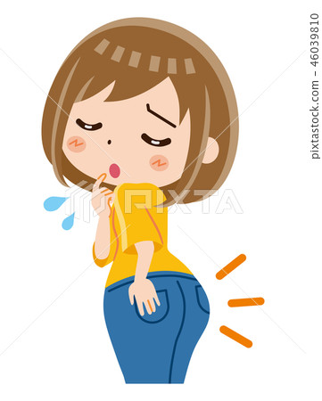 A woman suffering from big buttocks A woman suffering from big buttocks 46039810