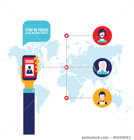 Businessman holding  phone Communication concept 46040083