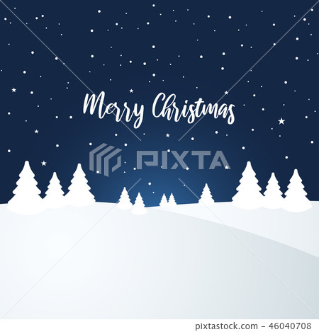 Snowy Christmas Winter Night Landscape Snowy Christmas Winter Night Landscape 46040708