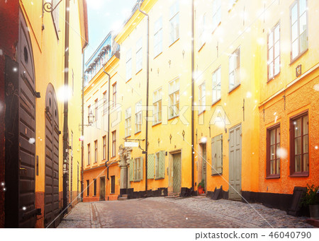old town street in Stockholm, Sweden 46040790