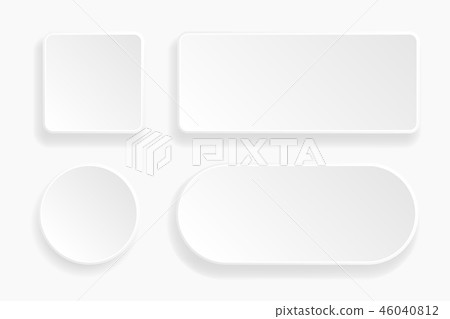 Web embossed 3d buttons. White blank 3d icons Web embossed 3d buttons. White blank 3d icons 46040812
