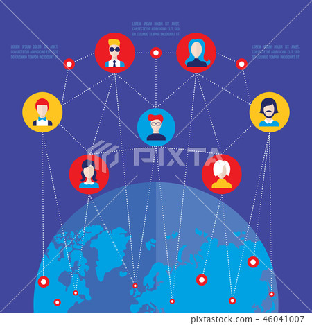 Social network Global communication concept  46041007