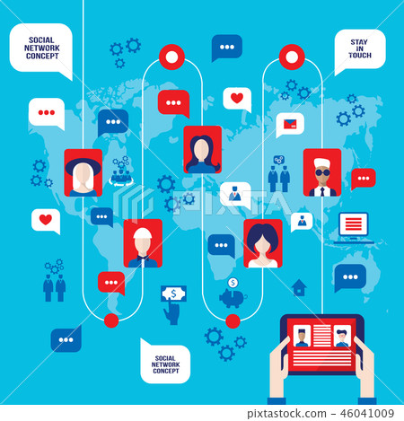 hands holding the tablet Social network concept hands holding the tablet Social network concept 46041009