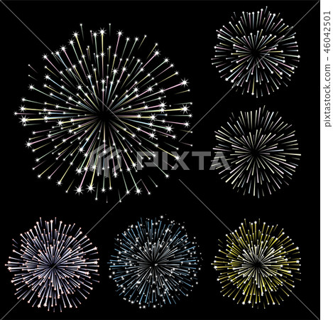 Set of fireworks, part 3, vector illustration Set of fireworks, part 3, vector illustration 46042501