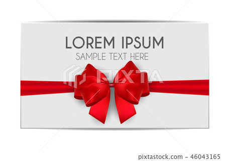 Blank Gift Card Template with Red Bow and Ribbon Blank Gift Card Template with Red Bow and Ribbon 46043165