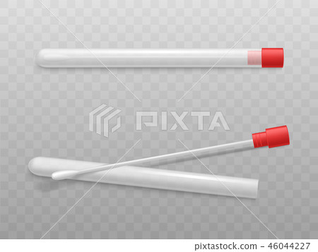 Laboratory cotton swabs with sterile tubes vector Laboratory cotton swabs with sterile tubes vector 46044227