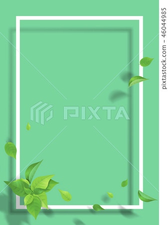 Fresh green leaves white frame green Fresh green leaves white frame green 46044985