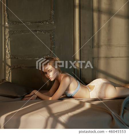 erotic portrait of young beautiful woman in sexy lingerie 46045553