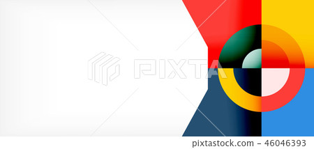 Geometric colorful shapes composition abstract background. Minimal dynamic design 46046393