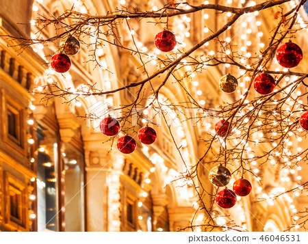 Streets of Moscow decorated for New Year, Russia 46046531