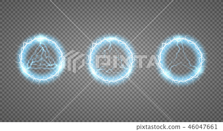 Ball lightning, light effect Abstract round frame. 46047661
