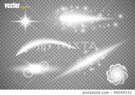 Set of glow light effect stars bursts. 46048332