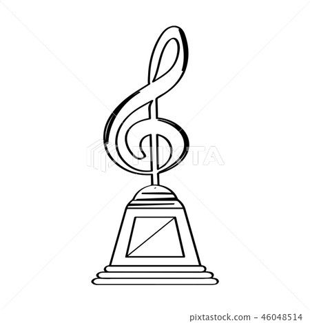 Musical note golden trophy icon 46048514