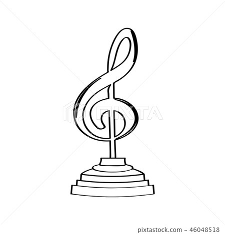 Musical note golden trophy icon 46048518