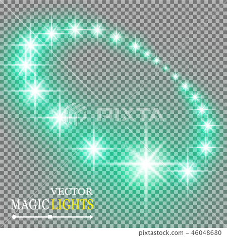Set of golden glowing lights effects isolated. Set of golden glowing lights effects isolated. 46048680