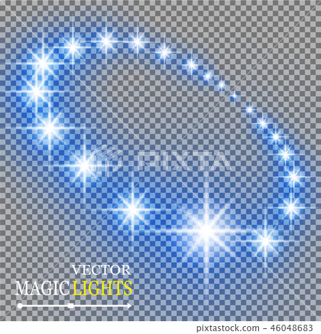 Set of golden glowing lights effects isolated. Set of golden glowing lights effects isolated. 46048683