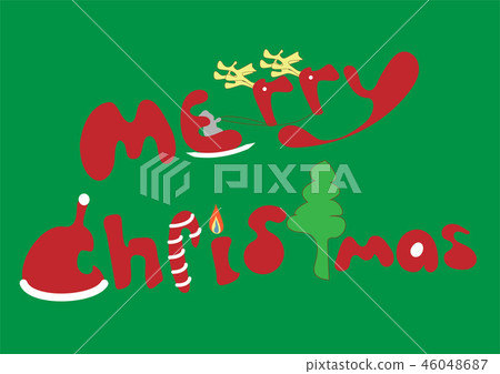 Font Design word Merry Christmas Font Design word Merry Christmas 46048687
