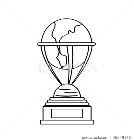 Earth globe shape golden trophy icon 46049176