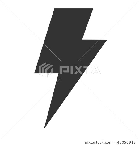 thunder icon on white background. flat style.  46050913