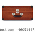 Closed old retro vintage suitcase. Realistic bag.  46051447