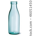 Glass milk bottle. Empty, clear on white. Vector  46051450