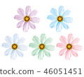 Daisy flowers set isolated. Vector 3d illustration 46051451