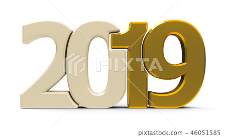 2019 icon compact gold - Stock Illustration [46051585] - PIXTA