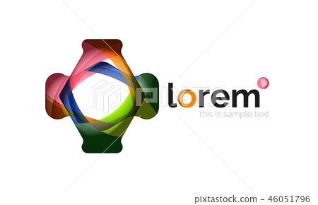 Abstract geometric design logo made of flowing elements Abstract geometric design logo made of flowing elements 46051796