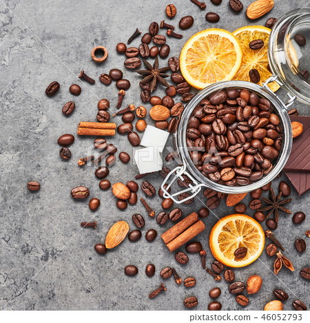 Concept of coffee with different spices 46052793