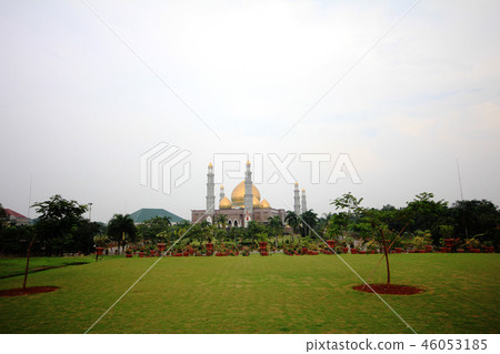 Mosque and view on summer. Mosque and view on summer. 46053185