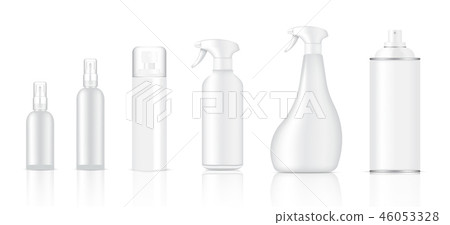 Mock up Realistic Glass or Plastic Spray Bottle Mock up Realistic Glass or Plastic Spray Bottle 46053328
