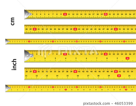 Realistic 3d Detailed Measuring Tape Set. Vector Realistic 3d Detailed Measuring Tape Set. Vector 46053399
