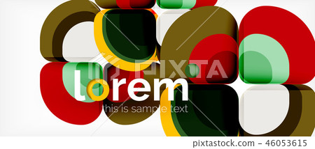 Round triangles geometric shapes composition 46053615