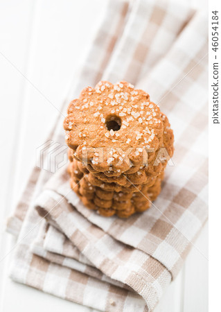 Christmas biscuits with sugar crystals. 46054184