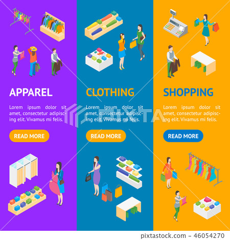 Clothing Store Interior With Furniture Banner Stock