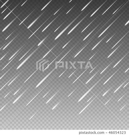 Anglewise Rain Drops on a Transparent Background. Vector 46054323