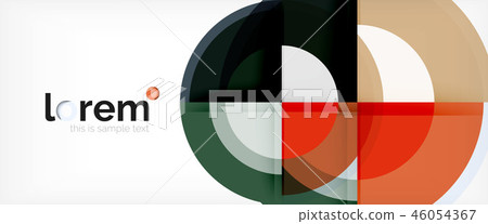 Modern geometric circles abstract background, colorful round shapes with shadow effects 46054367