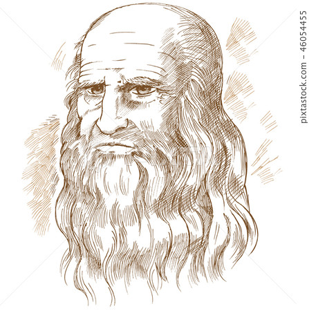 Hand drawn vector portrait. Leonardo Da Vinci 46054455
