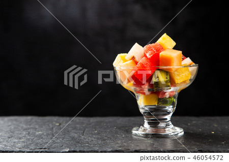 Fruit cube on white background Fruit cube on white background 46054572