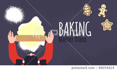 Backing master class flyer design. Ginger cookies 46054824