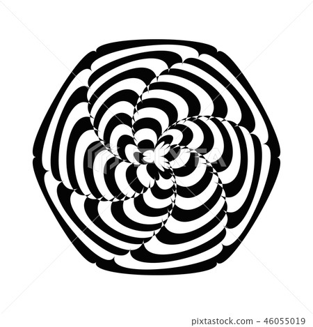 Geometric optical illusion black and white flower in a circle on a white background. Vector Geometric optical illusion black and white flower in a circle on a white background. Vector 46055019