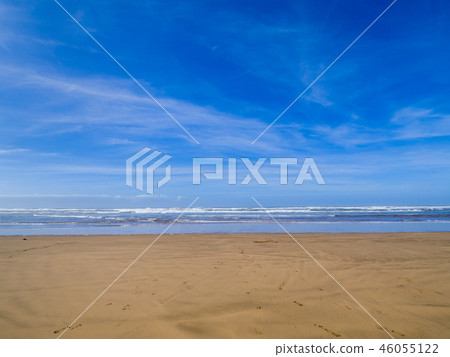 Sandy beach on the coast in Essaouira, Morocco 46055122