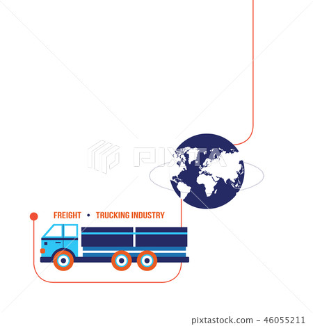 Trucking industry Truck transportation concept 46055211